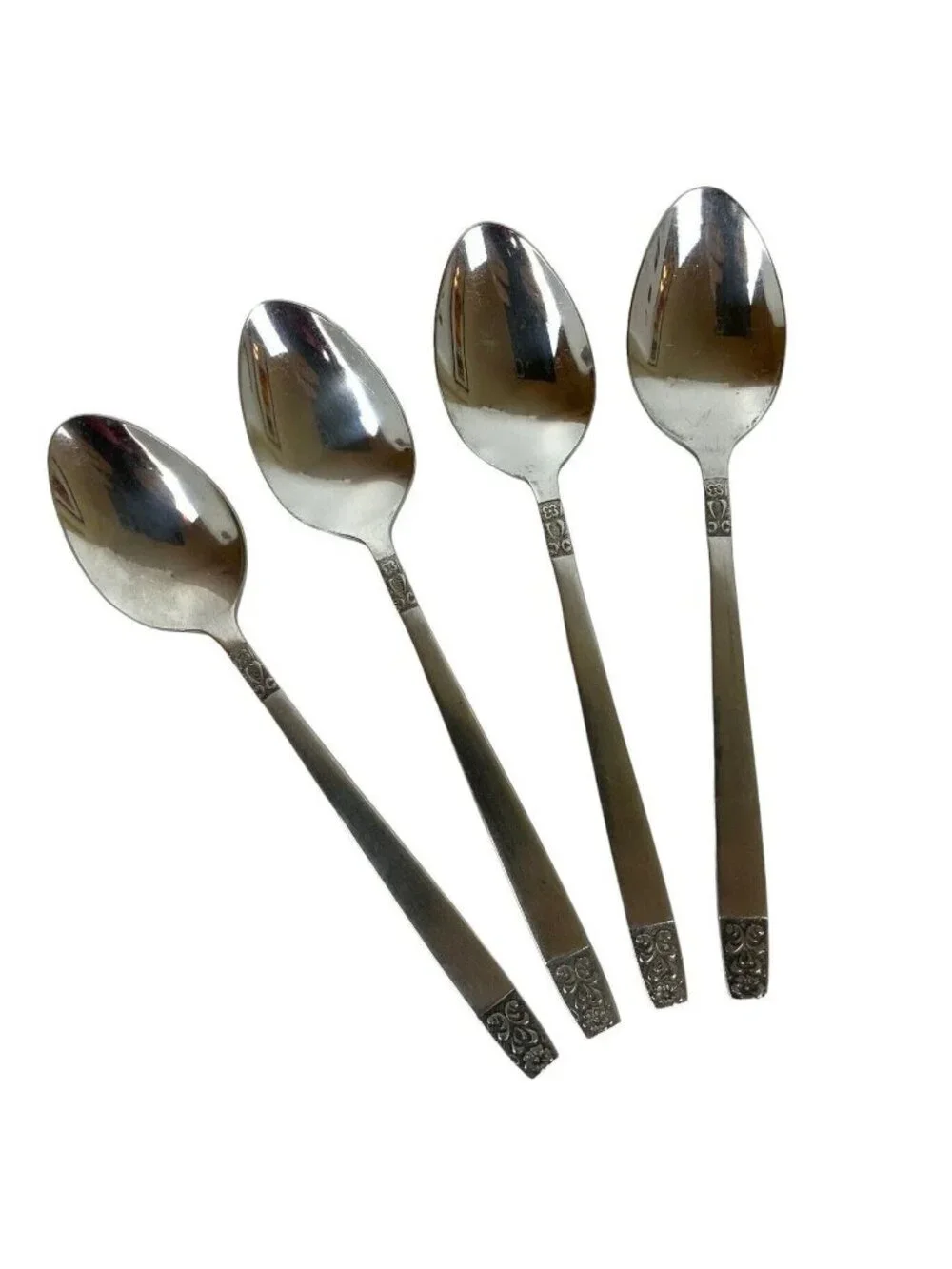 Rogers By Stanley Roberts Danesmore 4 Teaspoons Satin Stainless Steel 1970s